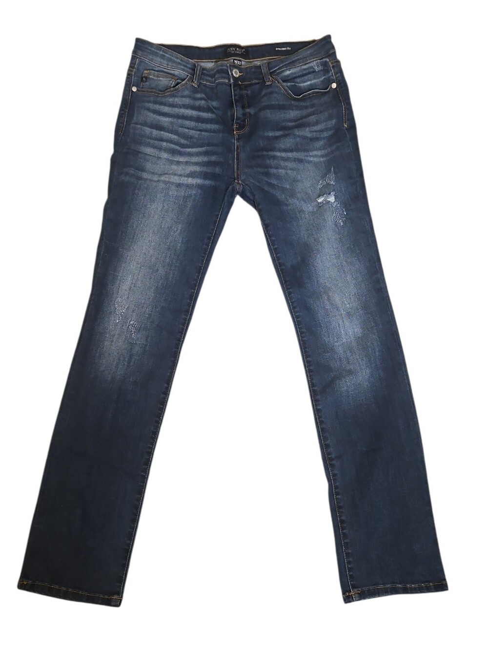 Judy Blue Straight Fit Dark Denim Slightly Distressed Jeans Size 15/32